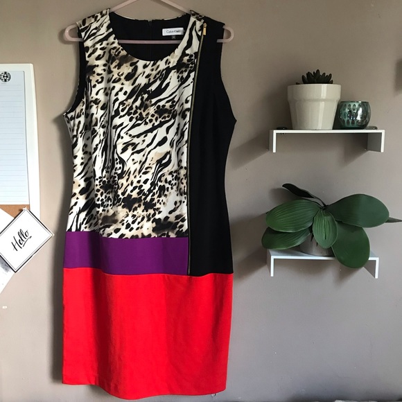 SOLD Calvin Klein Color-block Exposed Zip Career - Picture 5 of 8